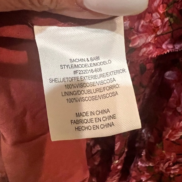 Sachin + Babi Ronnie Long Sleeve Pink Pleated Tie Front Midi Dress NWT - Picture 10 of 15